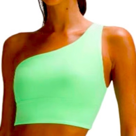LULULEMON ALIGN ASYMETRICAL BRA C/D GREEN COLOR SSIZE 12 NWT - Picture 3 of 4